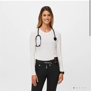 Figs White Long Sleeve Underscrub